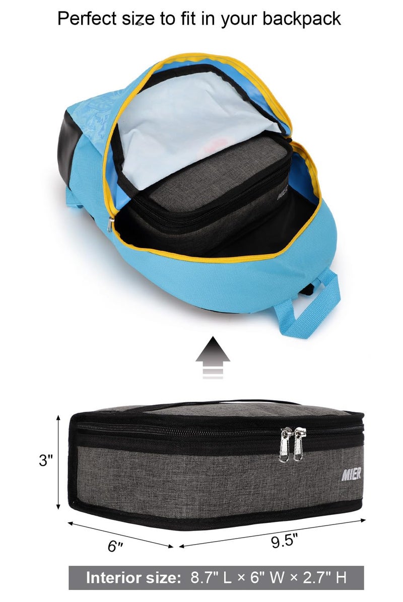 MIER Portable Thermal Insulated Cooler Bag Mini Lunch Bag for Kids  Grey - Image 4